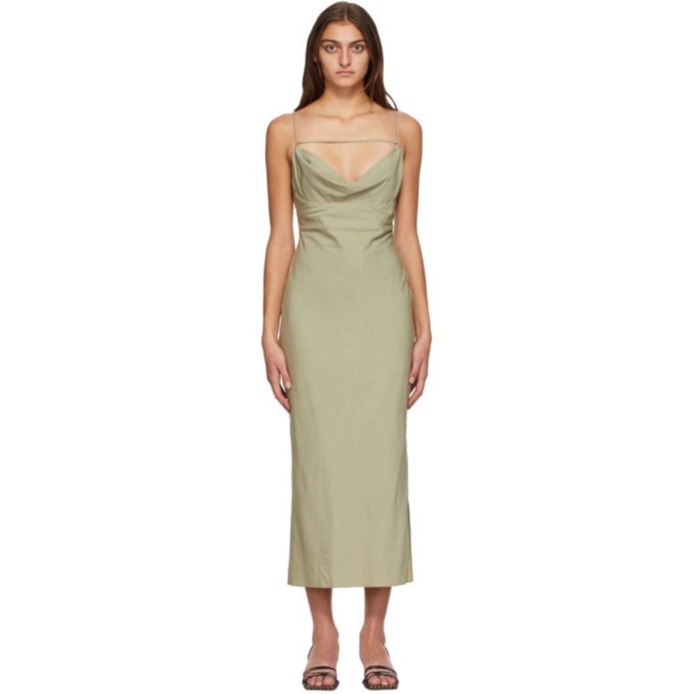 Jacquemus Sage Green La Robe Adour Dress
